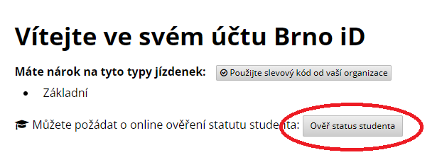 ověř status studenta