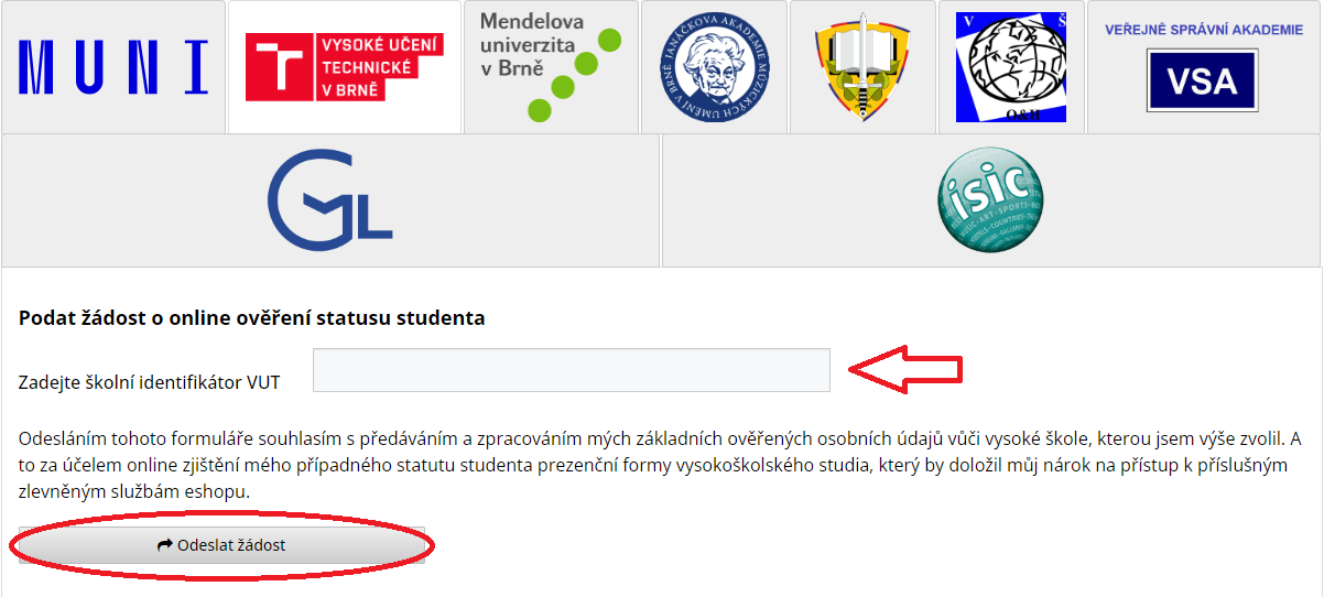 status studenta vut